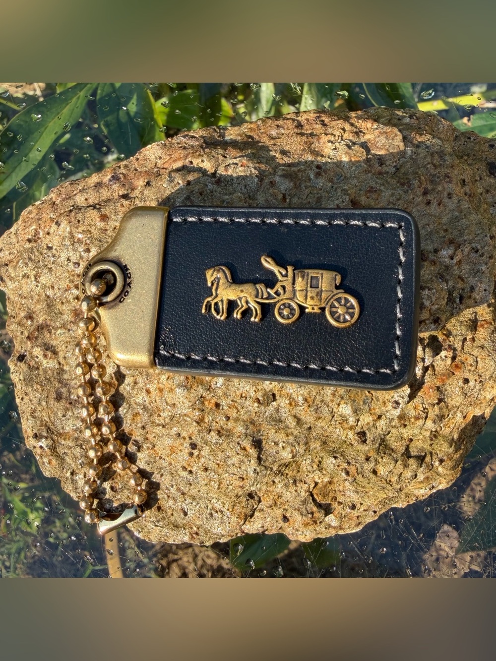 Coach 1941 Large Black Leather Hangtag - Gem